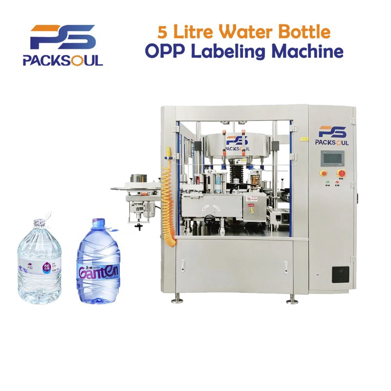 Máquina etiquetadora OPP para botellas de agua de 5 litros